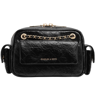 CHARLES&KEITH26春新款CK2-80671832菱格链条口袋包腋下包机车包