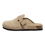 厚底磨砂勃肯鞋半托拖鞋平底单鞋女乐福鞋2025新款软底懒人豆豆鞋