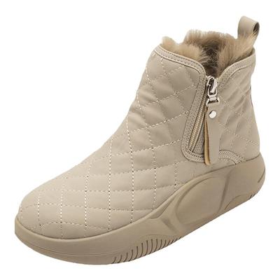 【达芙妮雪地靴】厚底加绒棉鞋女