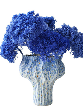 蓝色绣球干花花束永生花高级真花