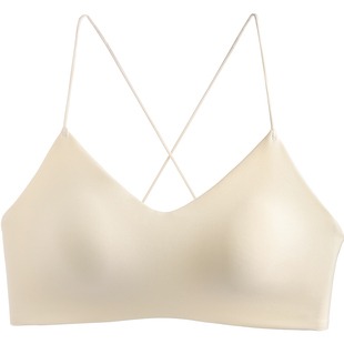 可外漏美背内衣女小胸聚拢性感交叉细肩带一体式吊带背心式文胸罩