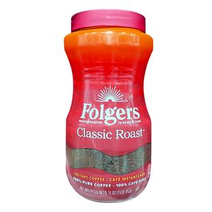 美国直邮进口Folgers福爵经典烘焙纯咖啡粉速溶免煮453g可冲240杯