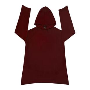 H AND E 原创童装秋冬季红黑双色连帽打底衫女款撞边打底连帽卫衣