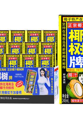 椰树牌椰汁椰子奶245ml*24盒整箱