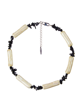 c percentage 竹影-节节高 麦白色陶瓷-串珠项链