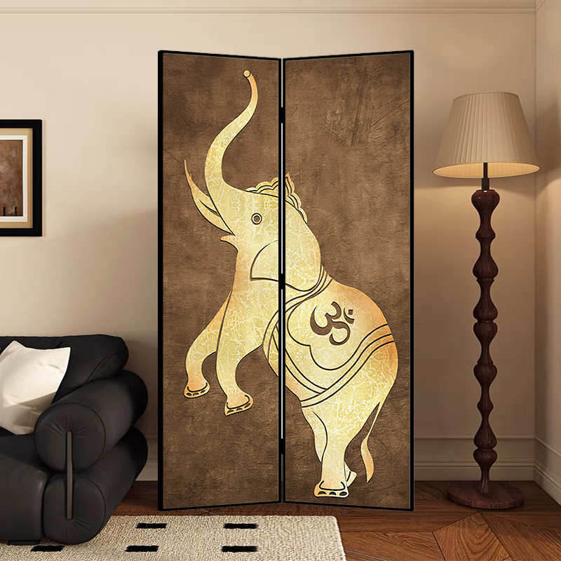 法式中古屏风隔断客厅小户型入户玄关复古轻奢高级感折叠移动折屏