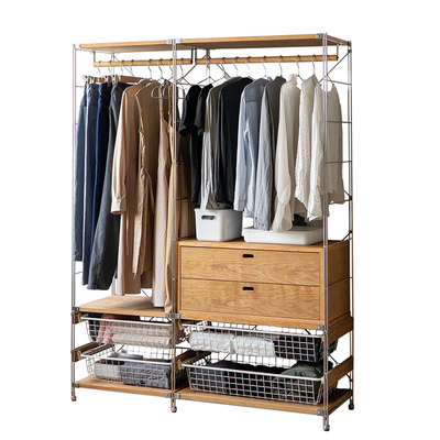 极简设计组合抽屉实木置物架