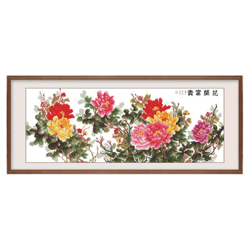 花开富贵客厅牡丹蒙娜丽莎十字绣