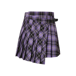 艾诺丝雅诗春新品不规则格子短裙半身裙JK百褶裙女10813525