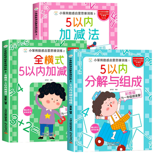 5以内加减法练习册分解与组成 五以内的幼小衔接应用题口算题卡卡片教具幼儿园口算天天练数学幼儿加法减法计算儿童中班小班学前班