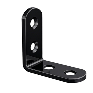 加厚不锈钢黑色角码90度直角固定器直片支架l型角铁层板托连接件