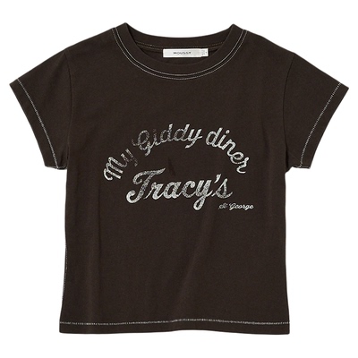 MOUSSY早秋新品休闲字母正肩修身圆领短袖T恤女010IS290-9411