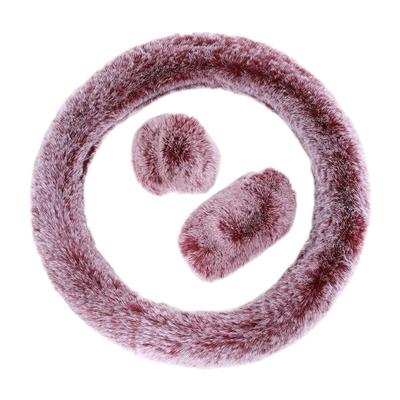 冬季保暖毛绒不掉毛方向盘套