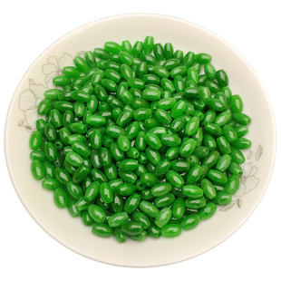 【10颗价】干青色翡翠加色铁龙生祖母绿散珠算珠葫芦树叶玉石配件