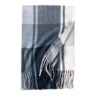 德清丝悦格子仿羊绒围巾2026新款冬季围巾女披肩加厚保暖流苏围脖