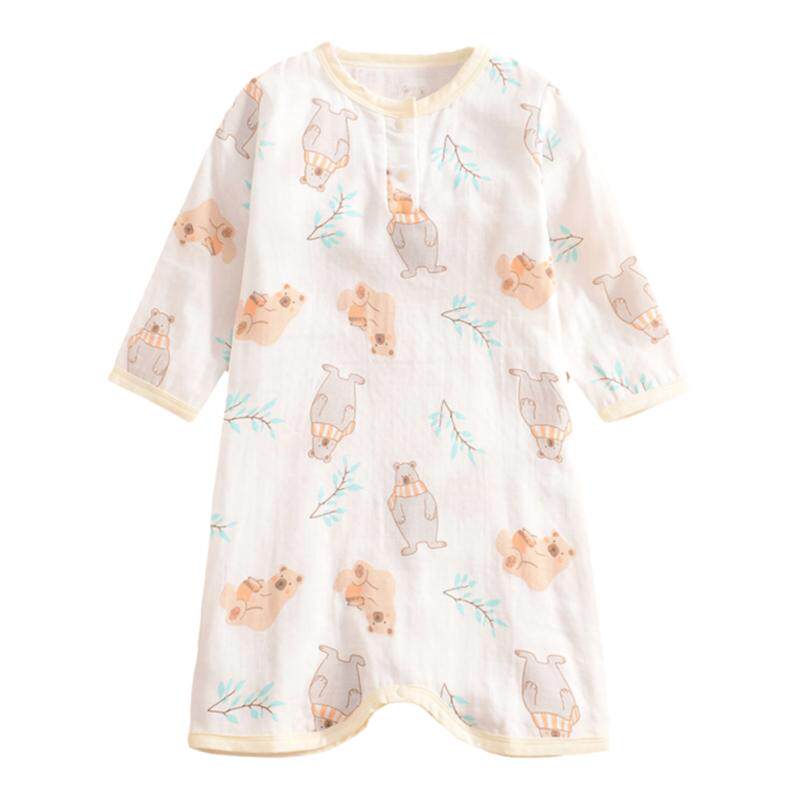 夏季婴儿纯棉纱睡袍宝宝衣服