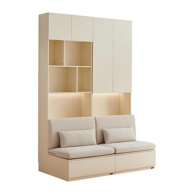 全友家居奶油风书柜组合书架一体