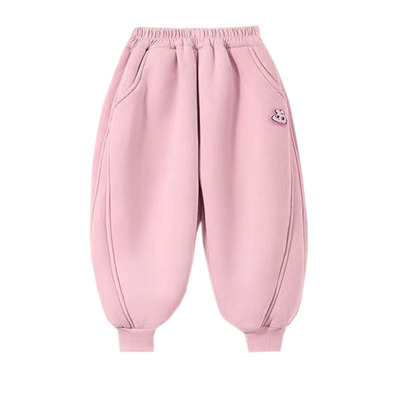 女童裤子加绒加厚一体绒束脚裤