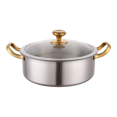 鸳鸯锅商用火锅盆加厚电磁炉专用平底汤锅不锈钢火锅锅具双耳家用