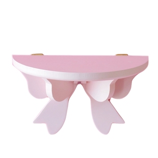 少女心卧室装饰挂壁式置物架免打孔粉色日系软妹蝴蝶结墙壁收纳架