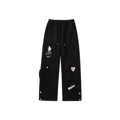 LAMLICKA黑色灯芯绒休闲长裤