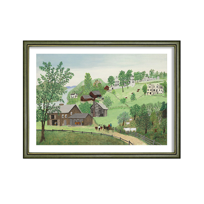 摩西奶奶挂画小清新风景法式田园