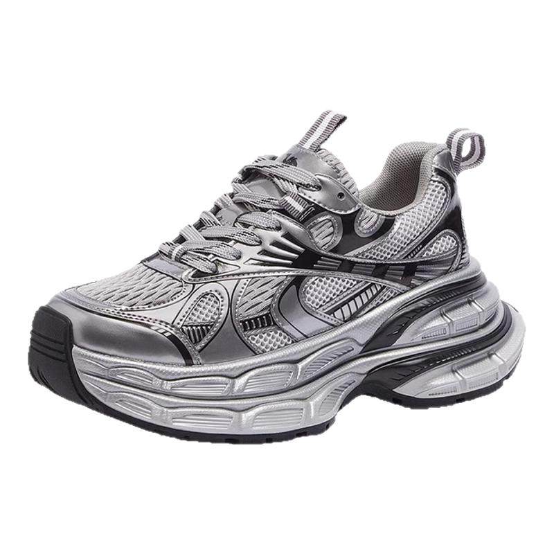 Camel骆驼老爹鞋银月女鞋秋冬新款复古运动鞋加绒厚底增高休闲鞋