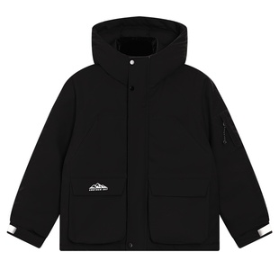 男童羽绒服儿童户外三防冲锋衣2025新款冬季加厚男款大童工装外套