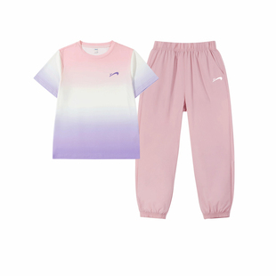 贵人鸟童装运动套装女童2026新款儿童凉感夏装女孩透气短袖t恤夏