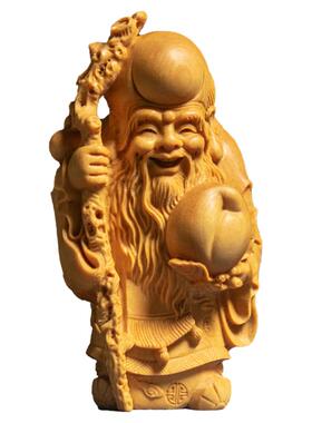 匠心志《福禄寿》寿星黄杨木雕