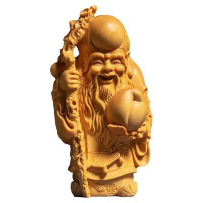 匠心志《福禄寿》寿星黄杨木雕