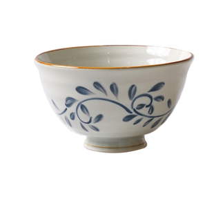 舍里高级感釉下彩碗盘组合复古碗碟套装家用米饭碗菜盘餐盘吃饭碗