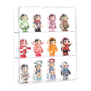 盲盒收纳展示架手办展示柜适用泡泡玛特萌粒收纳盒透明挂墙展示盒