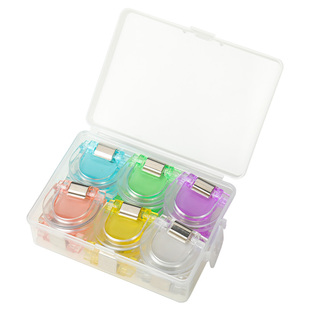 彩色趣味夹透明小夹子文具创意资料夹初高中试卷文件收纳推推夹办公室高颜值票据夹无痕边角夹封口夹纸票据夹