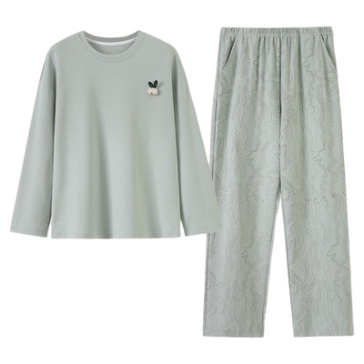 【100%棉】吸汗透气女士睡衣套装