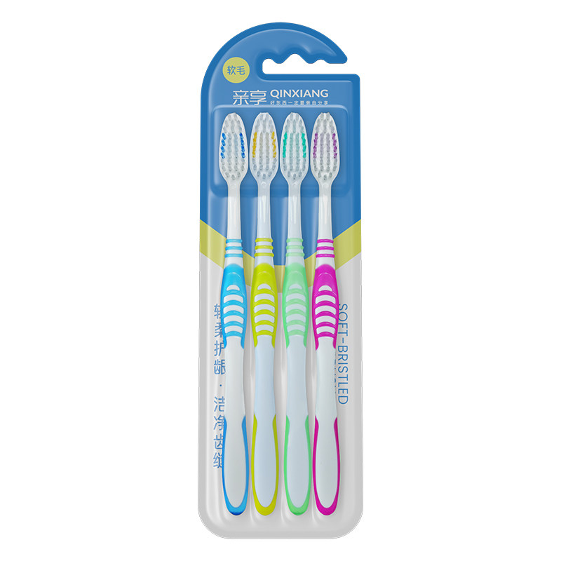 软毛牙刷4支+竹炭牙刷3支+马卡龙牙刷3支