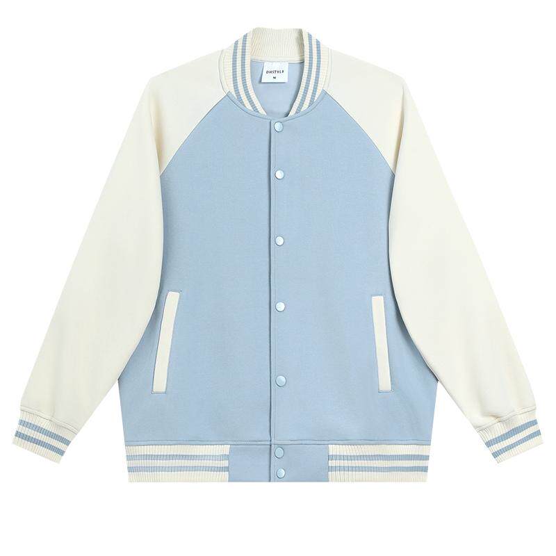 重磅拼色棒球服卫衣定制印logo字
