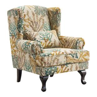 爆款老虎椅美式单人沙发复古单椅子凳客厅布艺阳台高背休闲小卧室