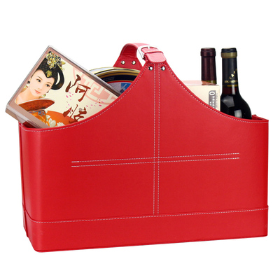 皮革桌面其他圣诞手提礼品篮