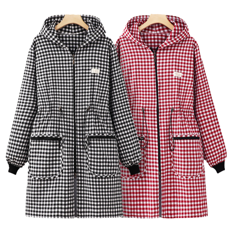 长袖围裙纯棉罩衣家用厨房工作服