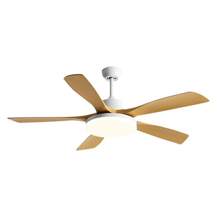 原木色风扇灯吊扇灯2025新款客厅餐厅卧室中古风餐厅灯风扇一体1