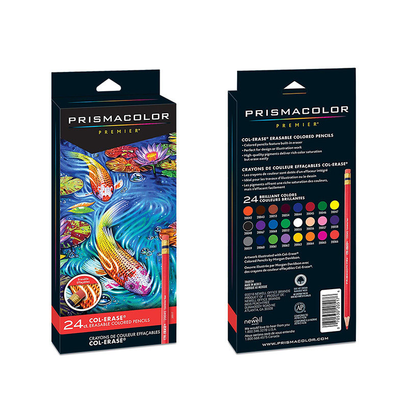 美国三福霹雳马Prismacolor培斯玛旗舰店彩铅可擦24色套装成人学生专业美术手绘彩铅绘画画笔套装