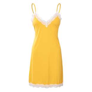 NoirTease【超柔软】夏季薄款莫代尔睡裙女V领大弹力性感蕾丝吊带