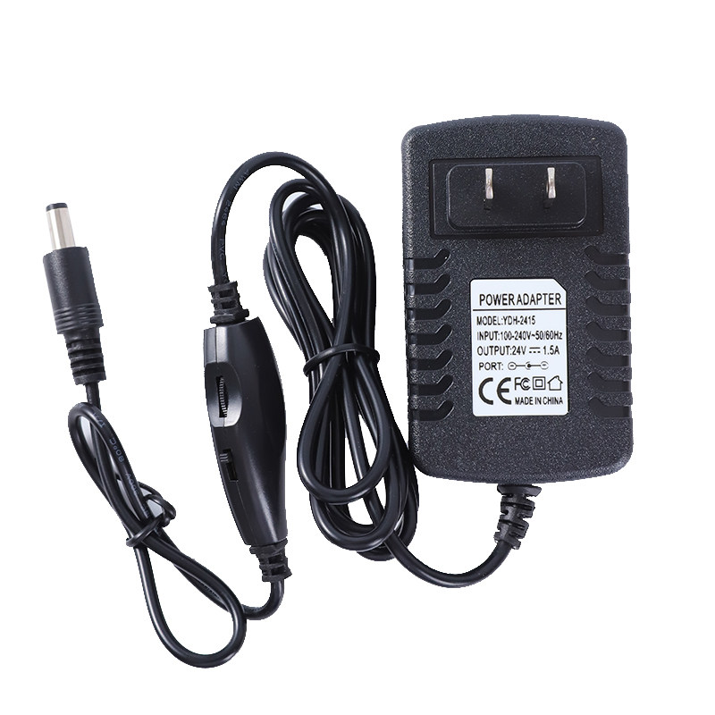 电动磨脚器专用电源适配器带调速开关电源线24V12V插座充电线配件