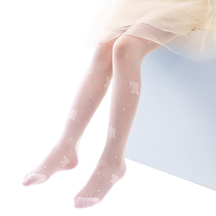 儿童丝袜夏季薄款宝宝打底裤白色防蚊舞蹈袜裤春秋超薄女童连裤袜
