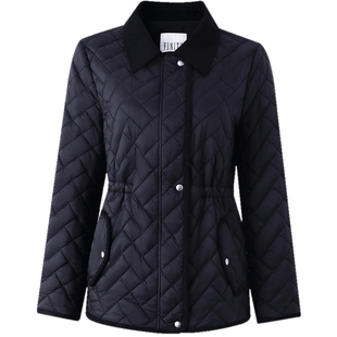 FINITY菲妮迪短款棉衣棉服2025冬季新款黑色绗缝工艺保暖外套女