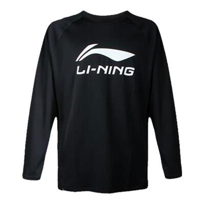 Lining/李宁正品羽毛球系列男子logo印花透气圆领长袖T恤ATLR071