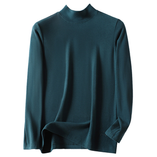 双面真德绒半高领打底衫男秋冬季T恤外贸男装自发热长袖保暖内衣