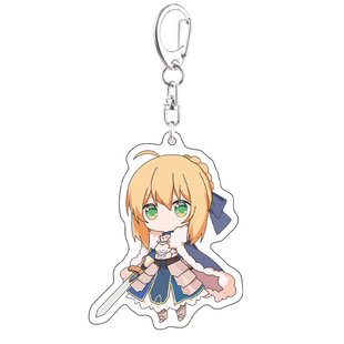 魔兽战线亚克力钥匙扣挂件黑贞德梅林恩奇都金闪闪动漫周边