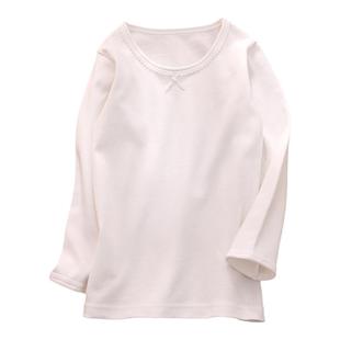 女童打底衫白色纯棉秋衣儿童长袖T恤女孩内衣春秋内搭圆领打底衣